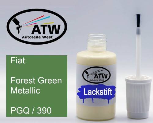 Fiat, Forest Green Metallic, PGQ / 390: 20ml Lackstift, von ATW Autoteile West.